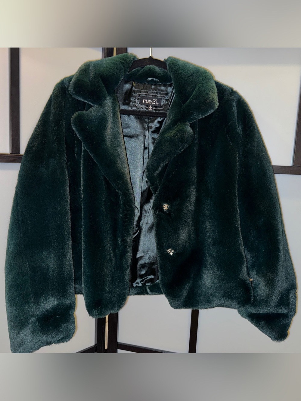 rue21 Deep Green Faux Fur Coat
